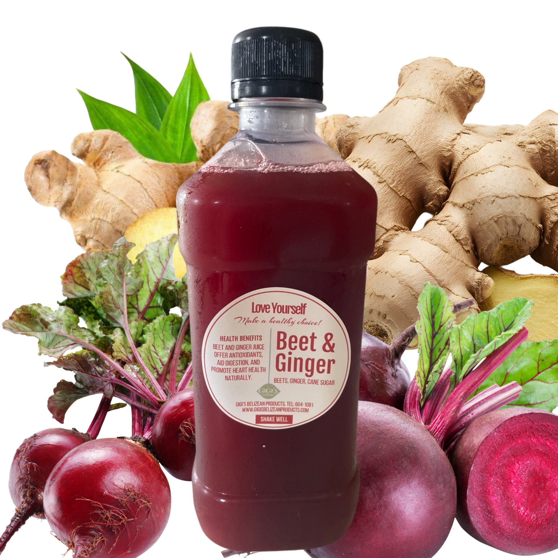 Beet Juice and ginger healthy option jazmynn Tillett Gigis Belizean Prpducts